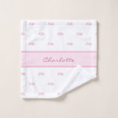 Paraphes en monogramme blanc rose vif Nom du motif (Gant de toilette)
