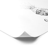 Paraplane Vingerafdruk Bruiloft Gastenboek Poster (Hoek)