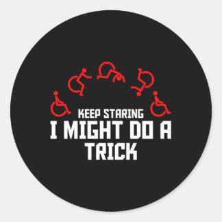 Paraplegie Gehandicapt persoon Rolstoel T Ronde Sticker