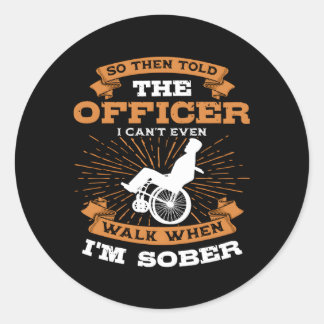 Paraplegische gehandicapte persoon Paraplegie Rols Ronde Sticker