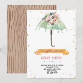 Paraplu baby sprinkle shower thema kaart (Voorkant / Achterkant)