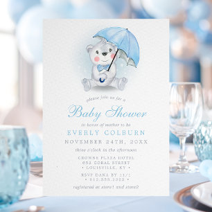 Paraplu Beer Jongen Baby Shower  Kaart