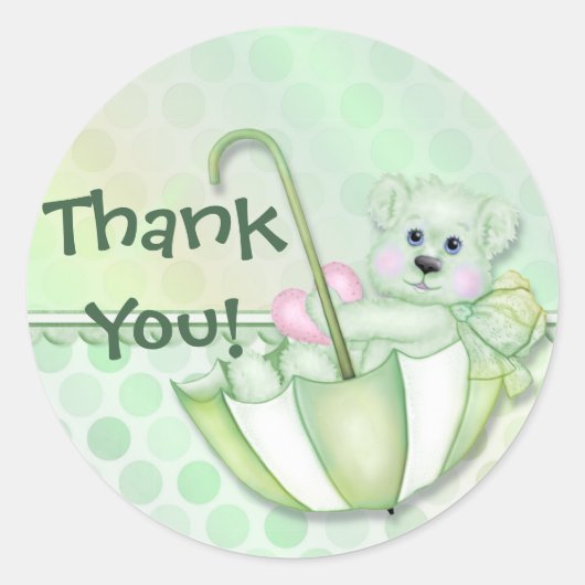 Paraplu Beer Mint Baby Dank u Ronde Sticker (Voorkant)