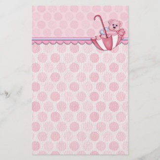 Paraplu Beer Roze Polka Dots Baby Briefpapier