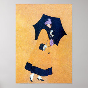 Paraplu en sneeuw door C Coles Phillips Poster