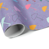 Paraplu in het Rain patroon Wrapping Paper Cadeaupapier (Rol Hoek)