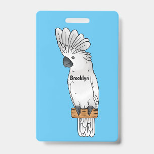 Paraplu kaketoe vogel cartoon illustratie badge