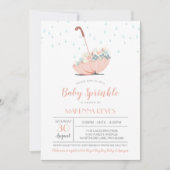 Paraplu met Bloemen Meisje of Tweeling Baby Sprink Kaart (Voorkant)