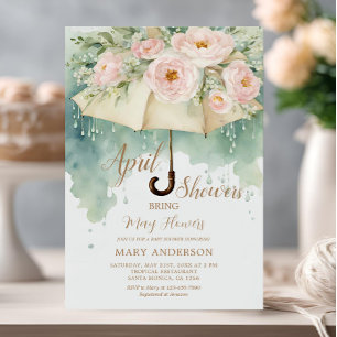 Paraplu Rozen April douches brengen mei bloemen Kaart