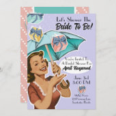 paraplu stijl doucheparty uitnodigen - violet kaart (Voorkant / Achterkant)