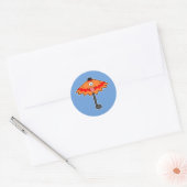 Paraplu Yokai- Japans Monster Kasa-obake Ronde Sticker (Envelop)