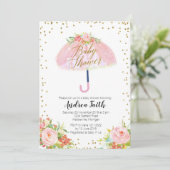 Parapluie Avril Baby shower de douche Invitation (Debout devant)