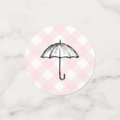 Parapluie Baby shower rose En vichy table Confetti (Petit recto)
