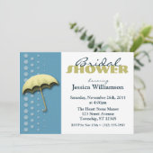 Parapluie Bleu et Jaune Douche nuptiale Invitation (Debout devant)