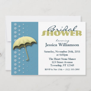 Parapluie Bleu et Jaune Douche nuptiale Invitation