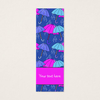 Parapluie coloré mignon et gouttes de pluie Signet