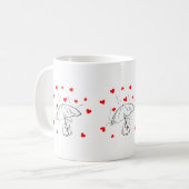 Parapluie de la Saint-Valentin Mugs coeurs rouges (Devant gauche)
