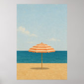 Parapluie de plage Poster d'art aquarelle côtier d (Devant)