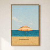 Parapluie de plage Poster d'art aquarelle côtier d