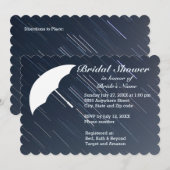 Parapluie et pluie Invitation de la douche nuptial (Devant / Derrière)