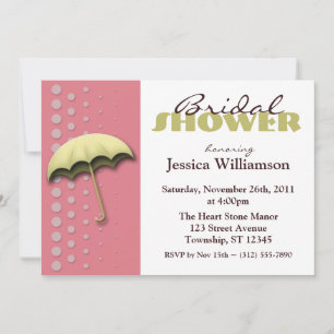 Parapluie Invitations de douche nuptiale rose et j