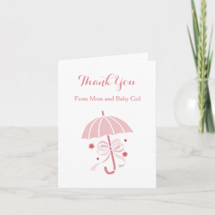 Parapluie rose mignonne et Merci de Baby shower de