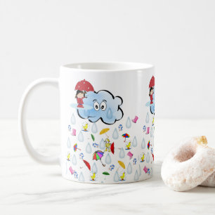 Parapluie rouge Joyeux Nuages Pluie Mug