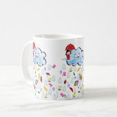 Parapluie rouge Joyeux Nuages Pluie Mug (Devant gauche)