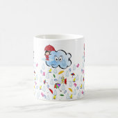 Parapluie rouge Joyeux Nuages Pluie Mug (Centre)