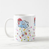 Parapluie rouge Joyeux Nuages Pluie Mug (Gauche)