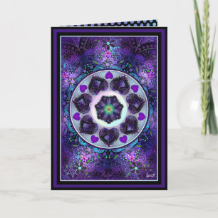 Parapluie violet & coeurs .7 carte d'anniversaire