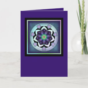 Parapluie violet & coeurs .7 carte d'anniversaire