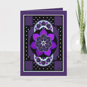 Parapluie violet & coeurs .7 carte d'anniversaire