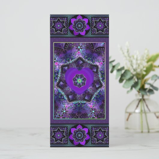 Parapluie violet & coeurs .7 carte de note (Debout devant)