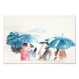 Parapluies aquarelles originales Photo Imprimer