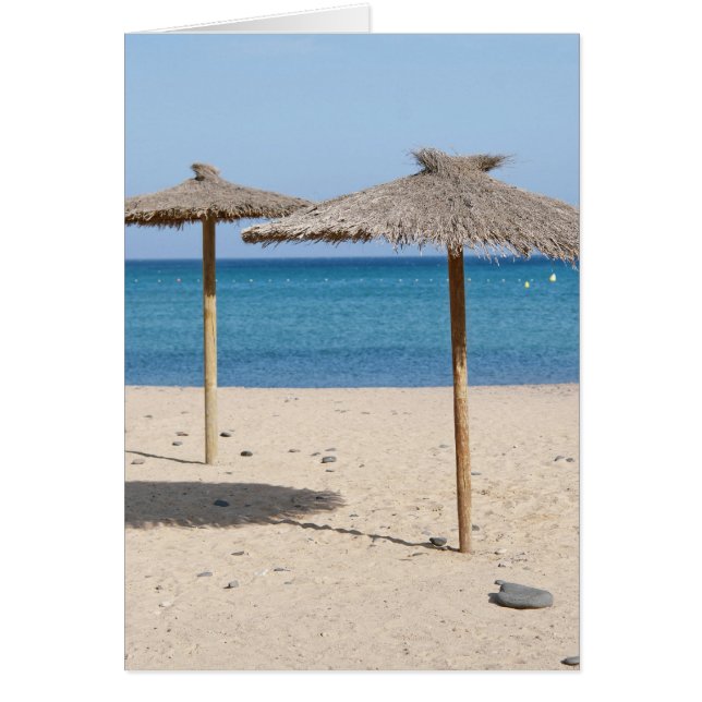 Parapluies de plage en toit de chaume (Devant)
