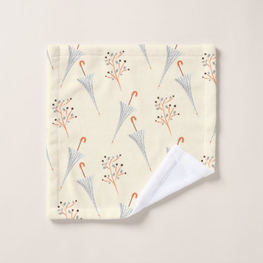 Parapluies et feuillage d'automne (Gant de toilette)