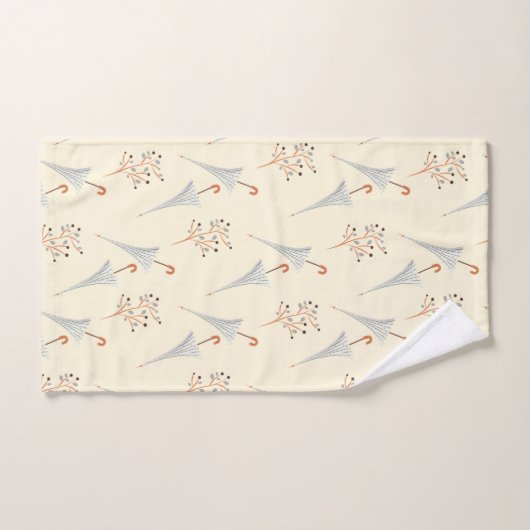 Parapluies et feuillage d'automne (Serviette à main)