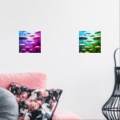 Parapluies gras, pluie, rose et bleu (Salon)