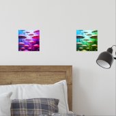 Parapluies gras, pluie, rose et bleu (Chambre à coucher)