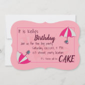 Parapluies rose Anniversaire Invitation (Devant)