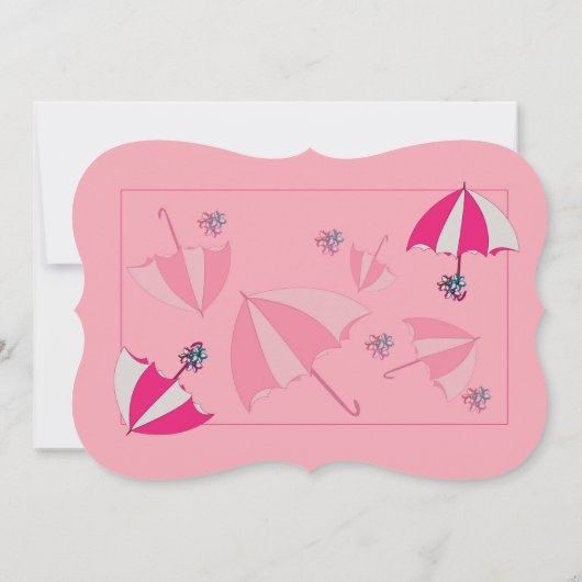 Parapluies rose Anniversaire Invitation (Dos)