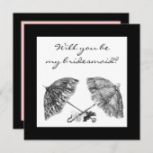 Parapluies vintage invitation (Devant / Derrière)