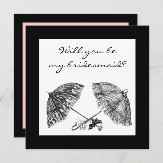 Parapluies vintage invitation (Devant / Derrière)