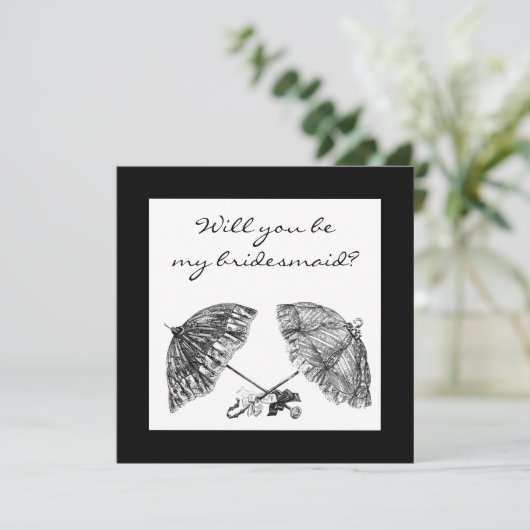 Parapluies vintage invitation (Debout devant)