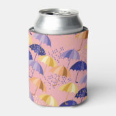 Paraplu's, druppels, kleurrijk naadloos motief. blikjeskoeler (Blikje Voorkant)