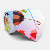 Paraplu's en bladeren stropdas (Opgerold)