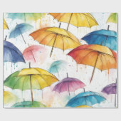 Paraplu's en Buien Cadeaupapier (Vlak)