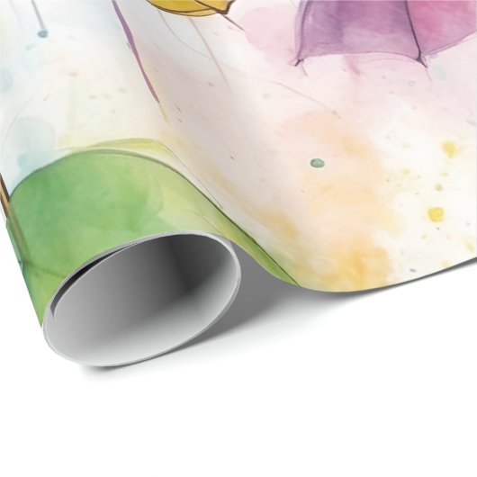 Paraplu's en Buien Cadeaupapier (Rol Hoek)