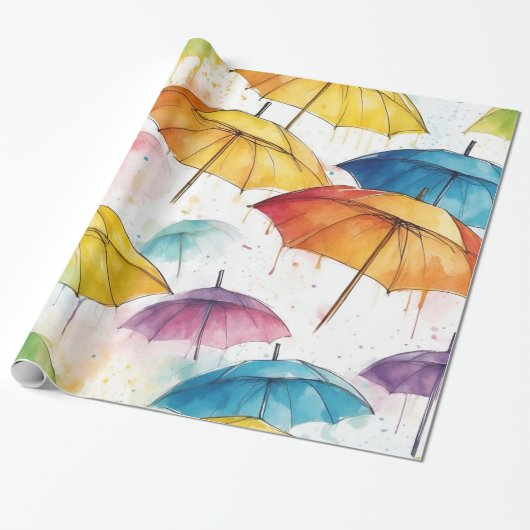 Paraplu's en douches cadeaupapier (Uitgerold)